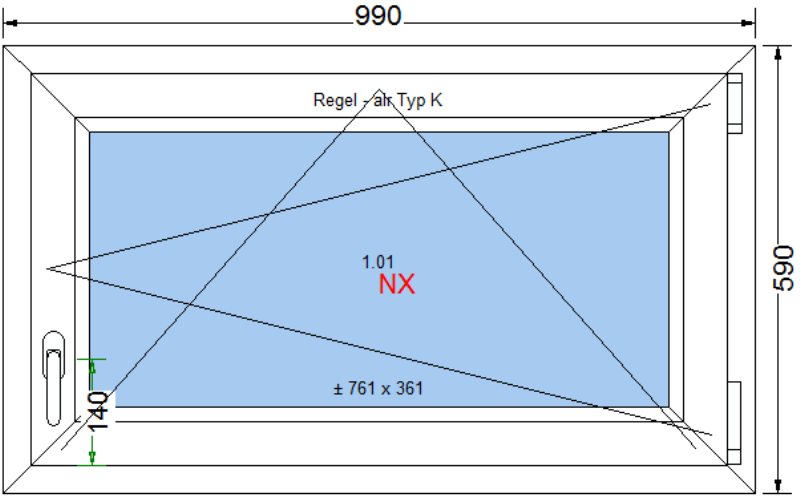 OKNO Aluplast 99 cm na 59 cm białe, dwie szyby - obrazek 7